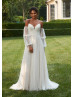 Ivory Pearl Beaded Tulle Keyhole Back Graceful Wedding Dress